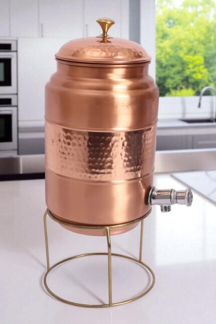 Pure Copper Water Dispenser 10 Liter with Stand & Tap